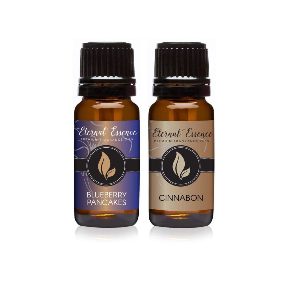 Eternal Essence Oils 2 Pack 10ml Premium Fragrance Oil - Blueberry Pancakes & Cinnabon - for Candle, Soap Making, Aromatherapy, Diffusers, Home Care, & Humidifiers