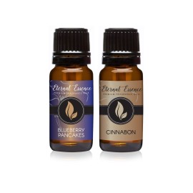 Eternal Essence Oils 2 Pack 10ml Premium Fragrance Oil - Blueberry Pancakes & Cinnabon - for Candle, Soap Making, Aromatherapy, Diffusers, Home Care, & Humidifiers