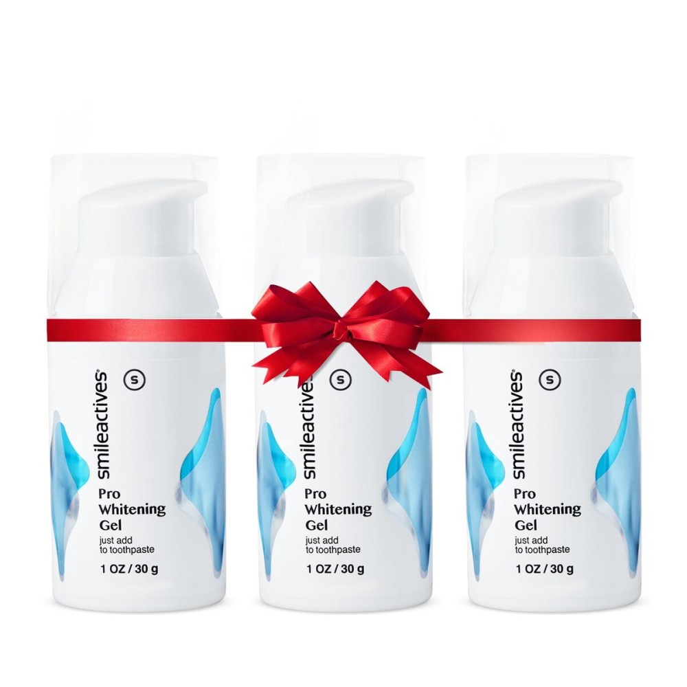 Smileactives Teeth Whitening Gel for Toothpaste with Clinical-Grade Hydrogen Peroxide, Tooth Stain Remover for White Teeth, Dentist Quality Pro Whitening Gel to Remove Coffee Stains, 3 Pack, 1 oz