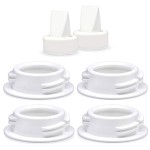 Maymom Baby Bottle Thread Changer; Allow Spectra S1 S2 Pumps Wide Mouth Flanges to be Compatible with Medela Bottles; Incl. Duckbills
