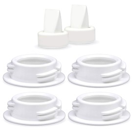 Maymom Baby Bottle Thread Changer; Allow Spectra S1 S2 Pumps Wide Mouth Flanges to be Compatible with Medela Bottles; Incl. Duckbills