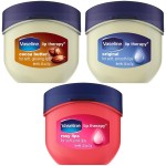 Vaseline Lip Therapy Variety 3-Pack - Original, Rosy Lips, Cocoa Butter Lip Balm Moisturizers in Mini Jars, 0.25 Oz Ea