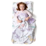 JumpOff Jo Nap Mat for Kids - Cozy Kids Rest Mat with Removable Pillow and Ultra Soft Blanket for Preschool, Daycare, and Sleepovers - Fairy Blossoms