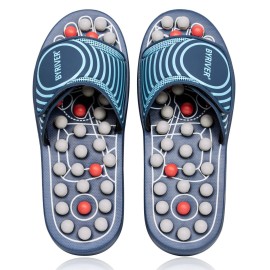 BYRIVER Reflexology Foot Massager Tools, Acupuncture Massage Slippers Shoes Sandals Mat, Stress Plantar Fasciitis Relief Gifts for Men Women, Relieve Heel Arch Arthritis Neuropathy Pain (05M)
