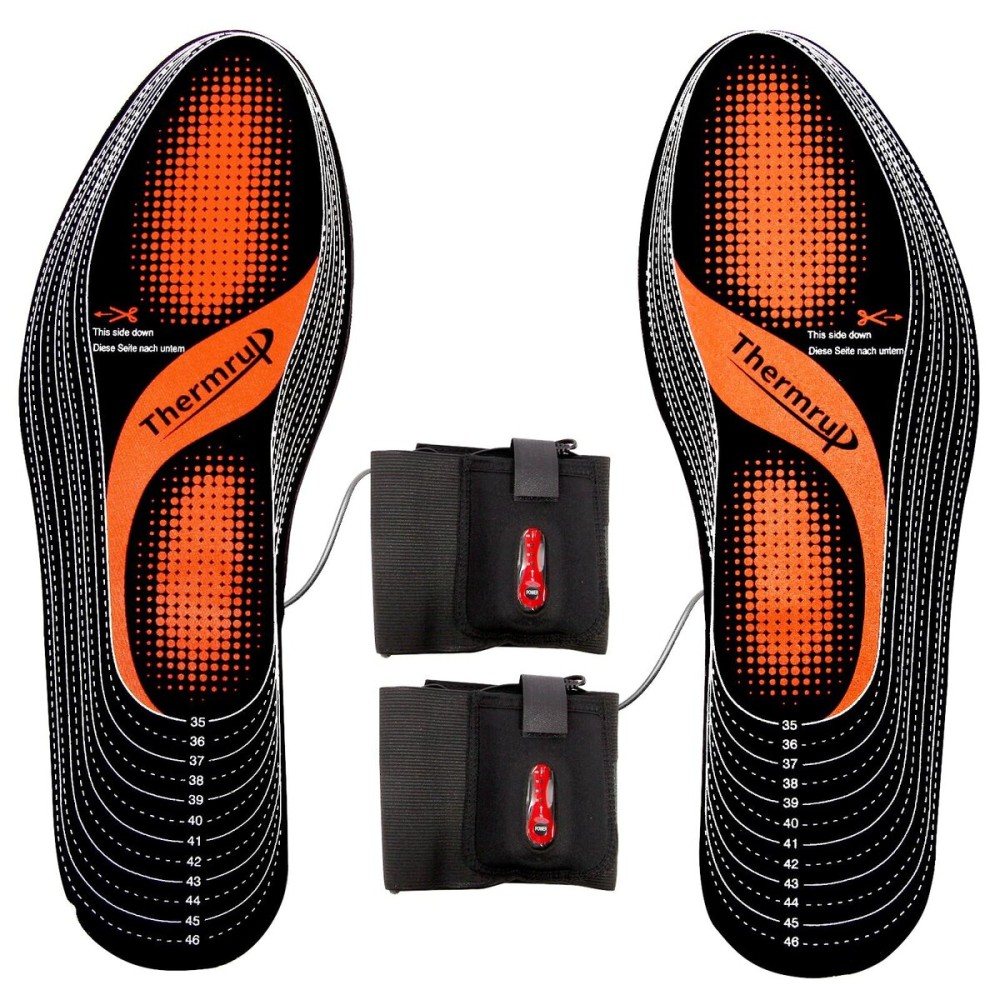 Thermrup Electric Heated Insoles Foot Warmers Rechargeable Li-Ion Battery(4 Temperature Settings) Size 4.5-14, Far Infrared, High Temperature