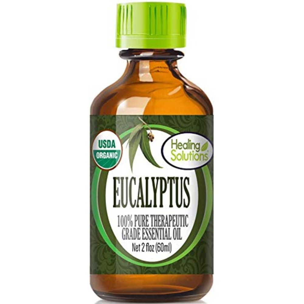 Healing Solutions Organic Eucalyptus Essential Oil 60ml/2oz - Pure Eucalyptus Aromatherapy Diffuser Oil