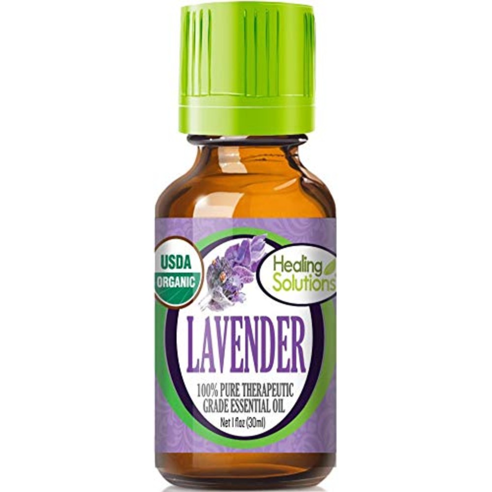 Healing Solutions 1 oz Lavender Essential Oil, Organic, Undiluted, Pure Lavender Oil for Skin & Hair