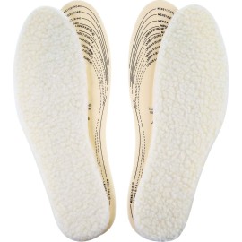 Frienda 2 Pairs Wool Shoe Insoles for Cold Weather Cut to Size Fluffy Shoes Insert Unisex All Size Inner Insole Cosy Warm with Dimension Chart Imitation Wool Insoles, Beige