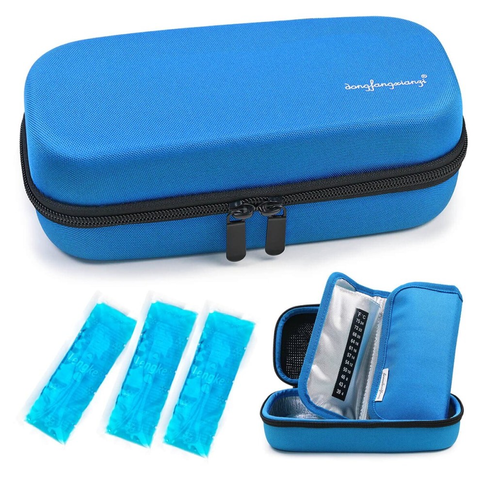 YOUSHARES Insulin Cooler Travel Case - Handy Medication Insulated Diabetic Carrying Cooling Bag for Insulin Pen, Glucose Meter and Diabetic Supplies with 3 Cooler Ice Pack