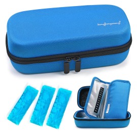 YOUSHARES Insulin Cooler Travel Case - Handy Medication Insulated Diabetic Carrying Cooling Bag for Insulin Pen, Glucose Meter and Diabetic Supplies with 3 Cooler Ice Pack