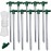 ABCCANOPY 11 Inch Tent Stakes 10 Pcs Non-Rust Metal Ground Anchors, Heavy Duty Spikes with 4 Ropes for Outdoor Camping, Green