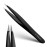 By MILLY Pointed Tweezers | High Carbon Stainless Steel Needle Nose | Fine Point Precision Hair Removal | Perfectly Aligned & Hand-Filed Sharp | Black