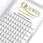 QUEWEL Premade Lash Fans, 4D Premade Fans Eyelash Extensions 0.10mm Thickness C Curl 11mm Volume Lash Extensions Short Stem Pre Made Fans Eyelash Extensions(4D 0.10C 11mm)