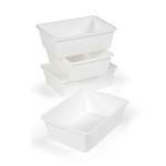 Humble Crew Toy Storage Bins for Kids, Set of 4, White, Large - Sturdy, Colorful Plastic Storage Bins for Classroom, Playroom, Nursery, and More - Premium Toddlers Toy Organizer Bins