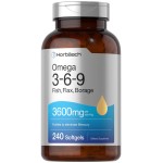 Horbach Triple Omega 3-6-9 240 Softgels | from Fish, Flaxseed, Borage Oils | Non-GMO & Gluten Free