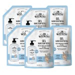 J.R. Watkins Gel Hand Soap Refill Pouch, Scented Liquid Hand Wash for Bathroom or Kitchen, USA Made and Cruelty Free, 34 fl oz, Ocean Breeze, 6 Pack