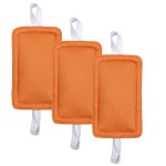 Door Silencer Jammer Closer Cushion Latch Cover 3 Pack for Noise Reducing Quiet Doors Baby Toddler Safety 3.25 x 5.5 Inch (New Orange)
