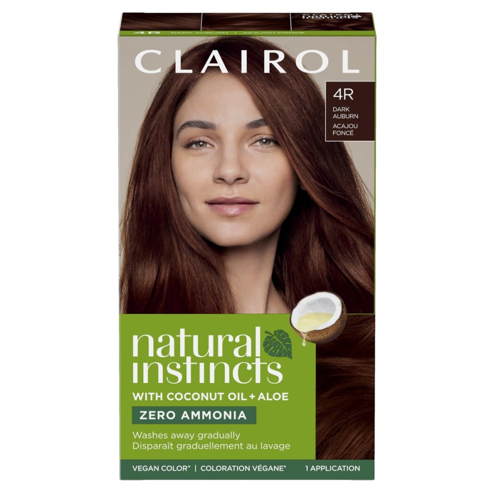 Clairol Natural Instincts Demi-Permanent Hair Dye, 4R Dark Auburn Hair Color, Pack of 1