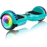 SISIGAD Scooters for Kids Ages 7-12, with Built-in Bluetooth Speaker and 6.5 Colorful Lights Wheels, Safety Certified Self Balancing Scooter(Green)