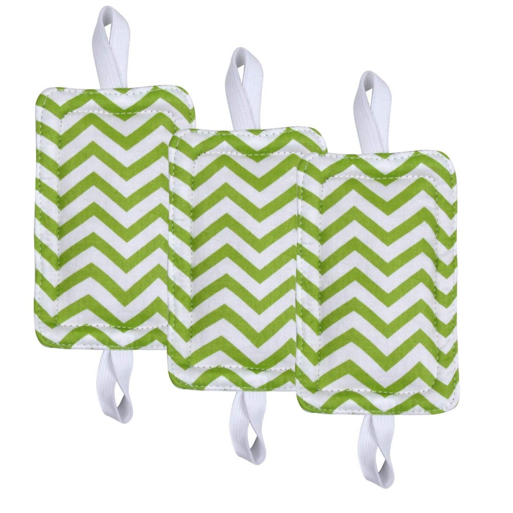 Door Silencer Door Jammer Door Closer Cushion Nursery Door Silencer Door Latch Cover 3 Pack for Noise Reducing Quiet Doors Baby Toddler Safety 3.25 x 5.5 Inch (Green Chevron)
