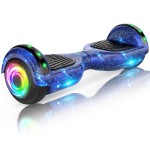 SISIGAD Scooters for Kids Ages 7-12, with Built-in Bluetooth Speaker and 6.5 Colorful Lights Wheels, Safety Certified Self Balancing Scooter(Starry Blue)