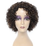 HUA Human Hair Wigs for Black Women, 8 Inch Short Curly, Brazilian Hair, Kinky Curl, 1B/30