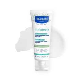 Mustela Stelatopia Eczema-Prone Skin Emollient Baby Face Cream - Face Moisturizer with Natural Avocado & Sunflower Oil - Fragrance-Free - 1.35 Fl Oz (Pack of 1)