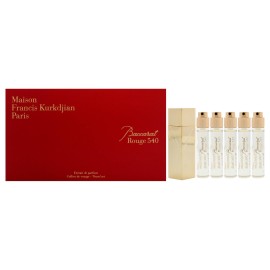 Baccarat Rouge 540 Travel Set by Maison Francis Kurkdjian for Unisex - 6 Pc Gift Set 5 x 0.37 Extrait De Parfum Spray (Refill), Case Gold