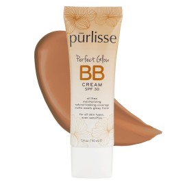 prlisse Perfect Glow BB Cream with SPF 30 - Matte Meets Dewy Finish - Enriched with Goji & Hawthorn Berry to Help Improve Skin Texture & Radiance - Tan Deep (1.4 oz)