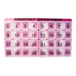 31 Day Pill Organizer | 1 per Day, 4 Week, 31 Compartments + Storage Monthly Pill Organizer | Includes Tray and 8 Removable compartments