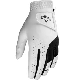 Callaway Golf Men\'s Weather Spann Premium Synthetic Golf Glove (Cadet Medium, Single, White