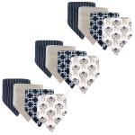Hudson Baby Unisex Baby Cotton Bandana Bibs, Elephants 12-Pack, One Size