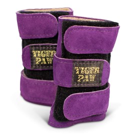 Tiger Paw Authentic Gymnastics Wrist Supports (Sold in Pairs)- Original Competition-Grade Gymnastics Wrist Guards, Wrist Support Braces, Adjustable, Made in USA Hand Wraps (Purple)