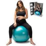 BABYGO Birthing Ball - Pregnancy Yoga Labor & Exercise Ball & Book Set Trimester Targeting, Maternity Physio, Birth & Recovery Plan Included Anti Burst Eco Friendly (Turquoise, 65cm)