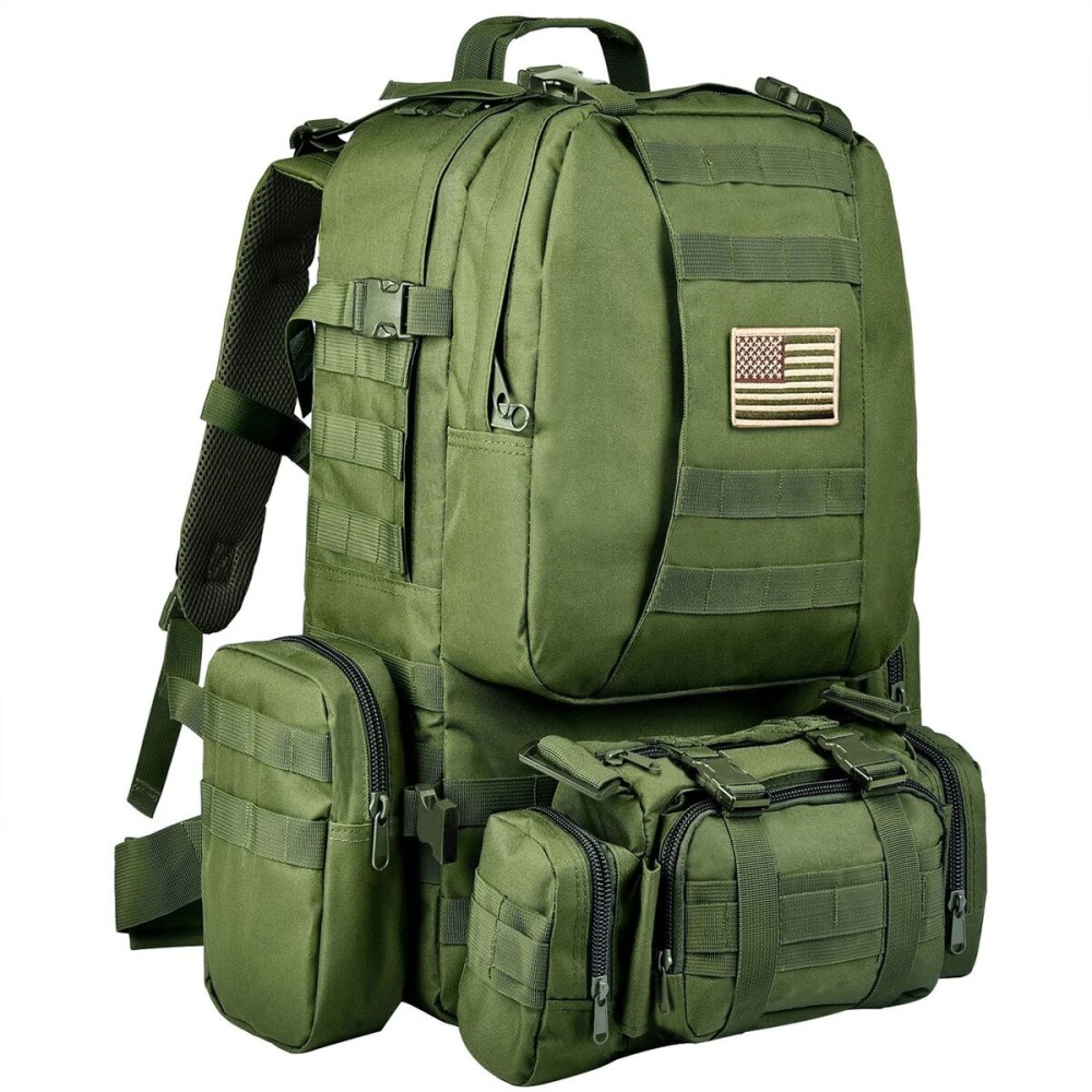 CVLIFE Tactical Backpack Military Army Rucksack 60L Large Assault Pack Detachable Molle Bag