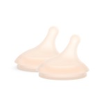 Suavinex Zero.Zero Medium Flow Asymmetrical Silicone Nipple, 2 Pack (3m+), Fair