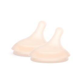 Suavinex Zero.Zero Adaptable Flow Asymmetrical Silicone Nipple, 2 Pack (0m+), Fair