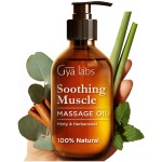 Gya Labs Soothing Massage Oil - 6.76 Fl Oz - Non-Greasy Formula for Sore Muscles, Deep Relaxation & All Skin Types - Suitable for Men & Women