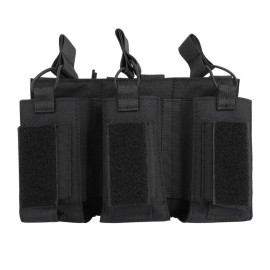 EXCELLENT ELITE SPANKER Open-Top Single/Double/Triple Molle Mag Pouch for M4 M14 M16 AK AR Elastic Rifle Magazines for Pistol Mag Pouch(Black)