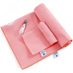 IUGA Yoga Towel for Hot Yoga Non Slip Extra Thick Yoga Mat Towel + Hand Towel 2in1 Set with Corner Pockets Super Absorbent and Quick Dry Hot Yoga Towel