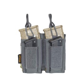EXCELLENT ELITE SPANKER Open-Top Single/Double/Triple Molle Mag Pouch for M4 M14 M16 AK AR Elastic Rifle Magazines for Pistol Mag Pouch(Grey)