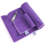 IUGA Yoga Towel for Hot Yoga Non Slip Extra Thick Yoga Mat Towel + Hand Towel 2in1 Set with Corner Pockets Super Absorbent and Quick Dry Hot Yoga Towel