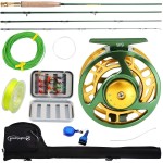 Sougayilang Fly Fishing Rod Reel Combos with Lightweight Portable Rod and Reel,Fly Fishing Complete Starter Package(Green)