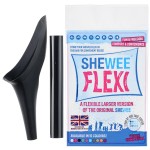 SHEWEE Flexi - The Original Female Urinal - Made in The UK - Reusable, Flexible & Portable Urination Device. Festival, Camping, Car, Hiking Essentials for Women. Stand to Pee Funnel - Black