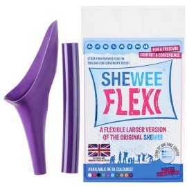 SHEWEE Flexi - The Original Female Urinal - Made in The UK - Reusable, Flexible & Portable Urination Device. Festival, Camping, Car, Hiking Essentials for Women. Stand to Pee Funnel - Purple
