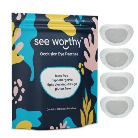 Adhesive Eyepatch for Kids & Adults - As Seen on Shark Tank - Kids Breathable, Comfortable White Eyepatch for Lazy Eye - Amblyopia & Sensitive Skin Medical Eye Patches - 48 Patches by See Worthy