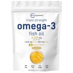 Triple Strength Omega 3 Fish Oil Supplements 4200mg Per Serving, 240 Softgels - Lemon Flavored - Burpless (Enteric-Coated) | EPA 1200mg + DHA 900mg | Deep Sea Fish, Wild Caught from Norwegian Waters