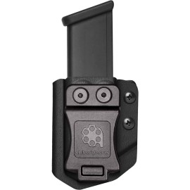Amberide Universal Mag Carrier IWB/OWB KYDEX Magazine Holster - Double/Single Stack - 9mm/.40/.45ACP (Black)