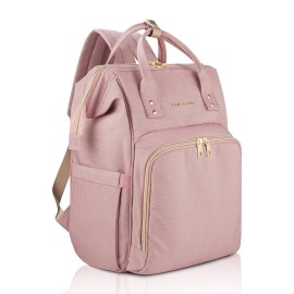 AMILLIARDI Diaper Bag Backpack - Light Pink, Water- Resistant Polyester Baby Bag - Detachable Stroller Straps - Stylish & Spacious for Baby Girl - Travel Diaper Bag, Bulto & Paaleras para Bebe Nia