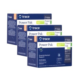 Trace Minerals Power Pak Multivitamin and Multimineral Packets - Electrolyte Support - 1200 mg Vitamin C plus 70+ Trace Minerals - Lemon Lime Flavor - 90 Packets